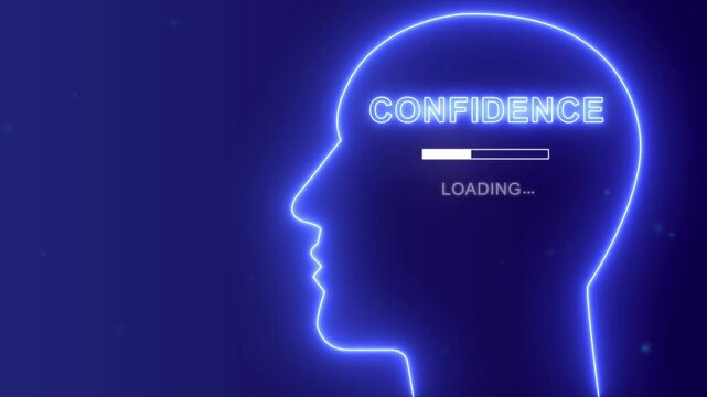 Human head of opportunistic person with confidence in mind. Business mindset to succeed. Self belief mindset and personal growth background.