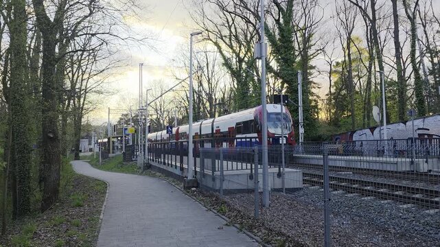 train wkd  in the city kolejka wkd