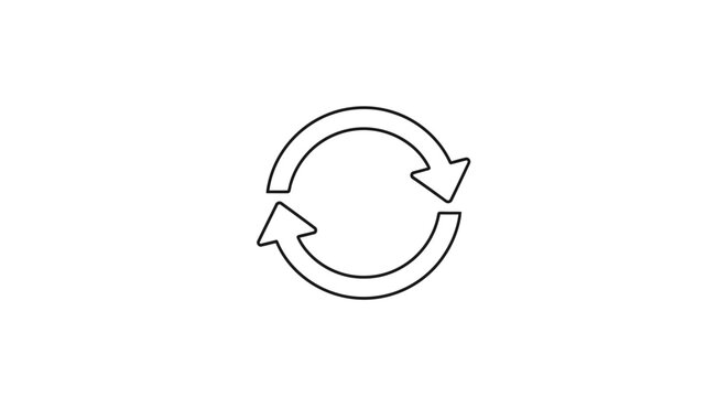 Minimalist representation of circular process or cycle in white background with arrows