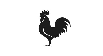 Fototapeta premium Silhouette of a proud rooster emblem suitable for various branding concepts and applications