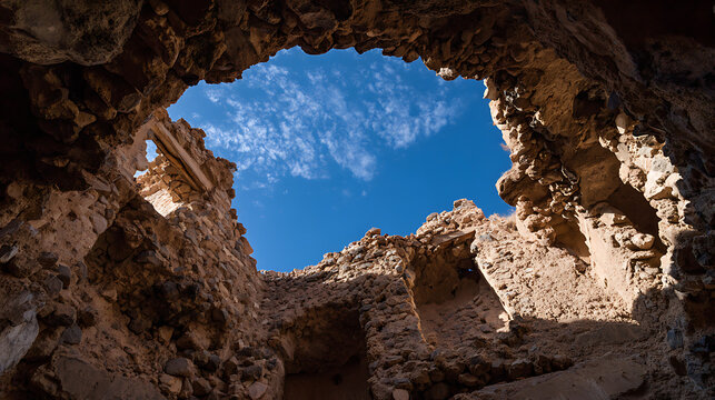 Blue sky through a hole