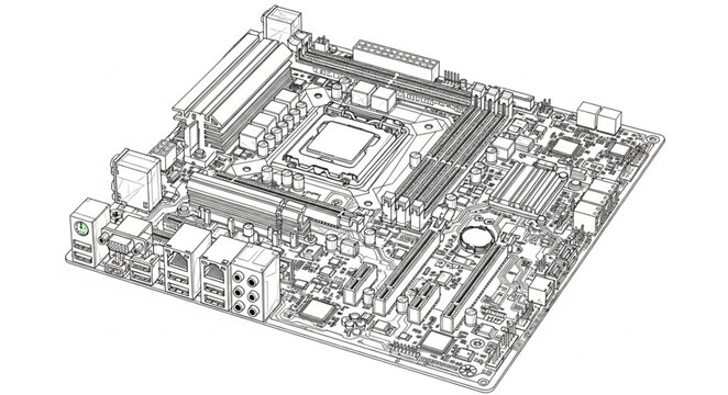 Computer Motherboard Circuit Board Electronic Component.