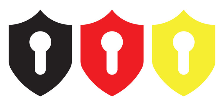 Keyhole icon set. Colorful Door key hole icon. Vector illustration isolated on white background.