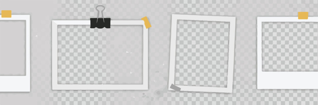 Empty Polaroid Frames with Binder Clip and Tape Keywords: photo frame, empty frame, polaroid