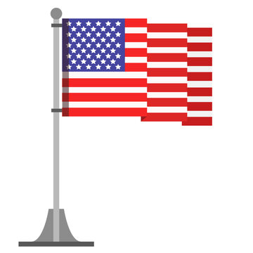 United States flag with pole