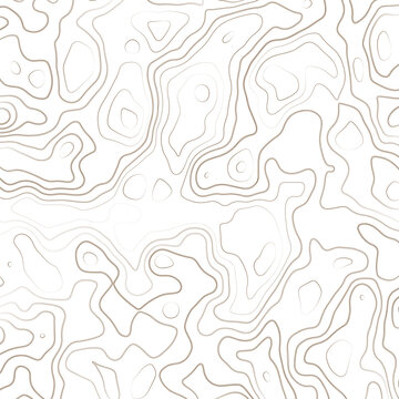 Brown topographic contour lines on white background