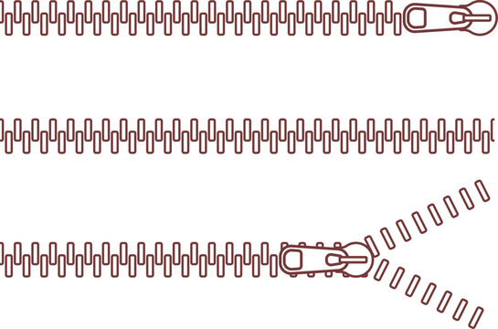 Zipper Fastener in Outline