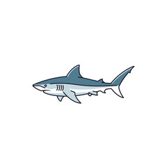 Fototapeta premium Stylized illustration of a large shark swimming