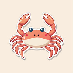 Fototapeta premium Cute Cartoon Crab Sticker