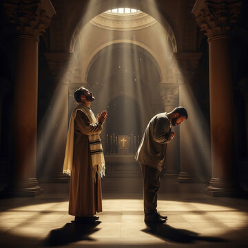 Parable of the Pharisee and the Tax Collector Praying in the Temple