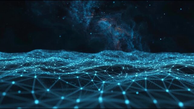 Data technology background. Abstract background. Connecting dots and lines on dark background. 3D rendering. 4k