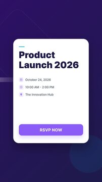 Event invitation card with RSVP button in modern app interface