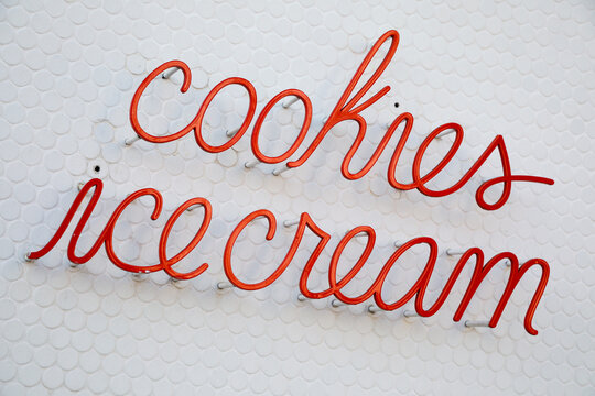 Cookie Ice Cream Sign Detail