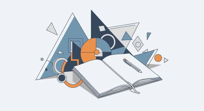 Open Notebook with Pencil on Page.