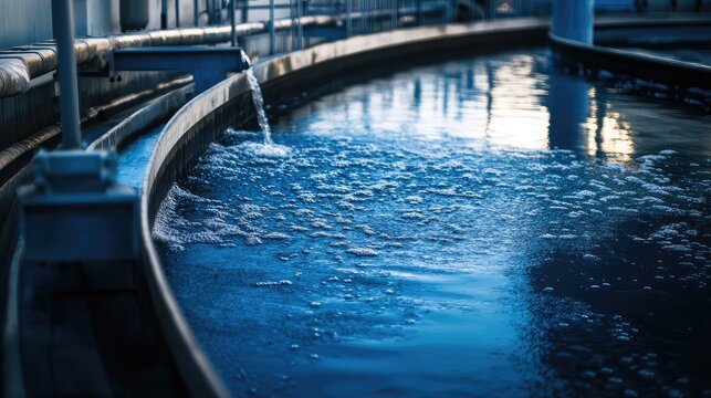 Water treatment purification process at industrial facility
