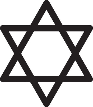 Star of David, Jewish symbol, black icon, vector graphic