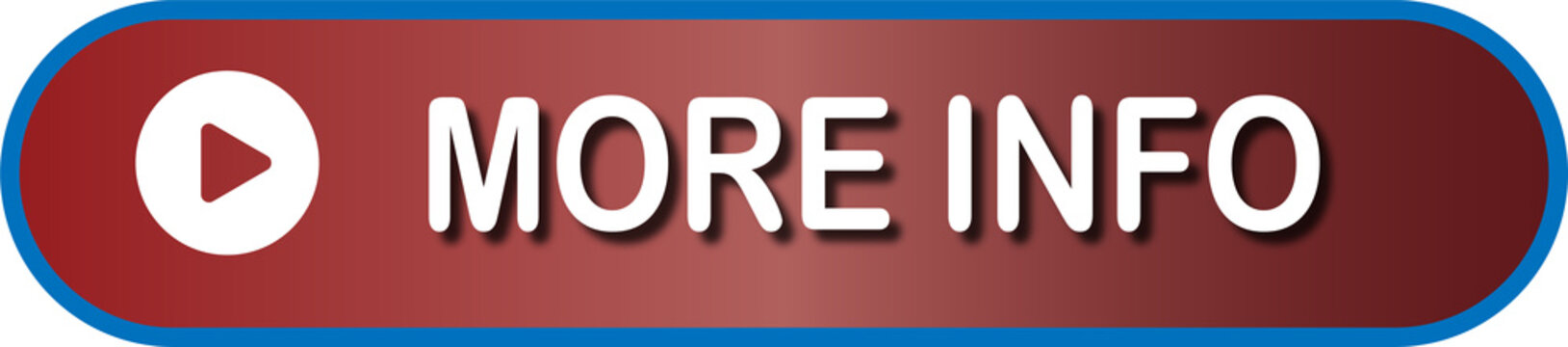 Red play button with more info text isolated on transparent background