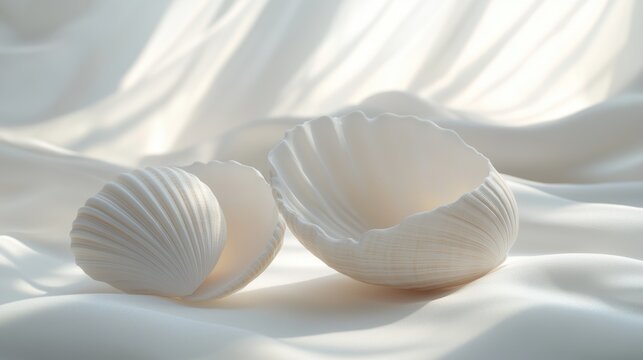 white seashells on the sand