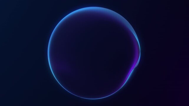 Blue gradient glowing sphere with soft surface light on deep background. Minimal abstract digital ball, elegant futuristic 4K 60fps loop animation.