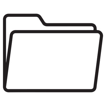 Minimalist line drawing of two overlapping folders