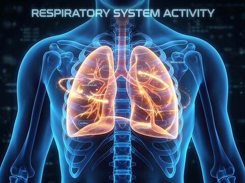 A detailed illustration of the human respiratory system