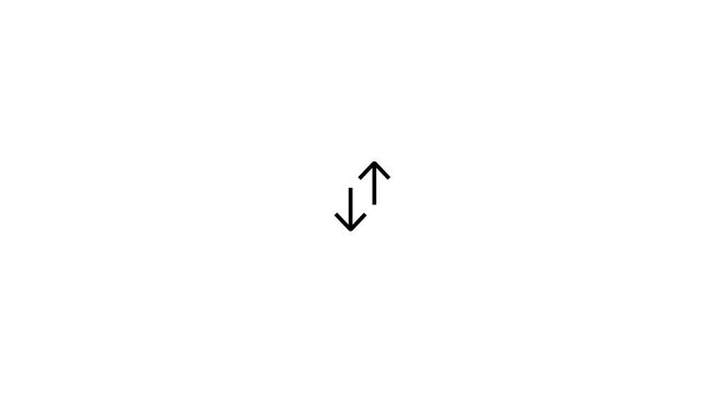 Animated arrow bouncing slide to up down. directional swipe arrow, animated arrow pointing to downwards .