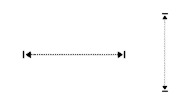 2D Dimension Arrow Measurement Animation on Green Screen Resizable Distance Indicator Motion Graphic for Design and Technical Layout