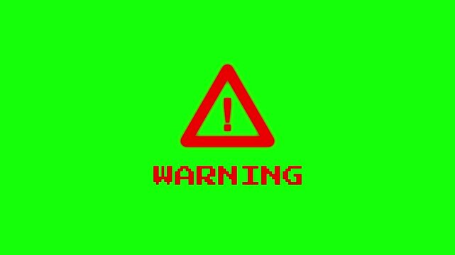 Red Warning Alert Text Animation on Black Background Emergency Danger Notification Screen for News Broadcast and Crisis Coverage