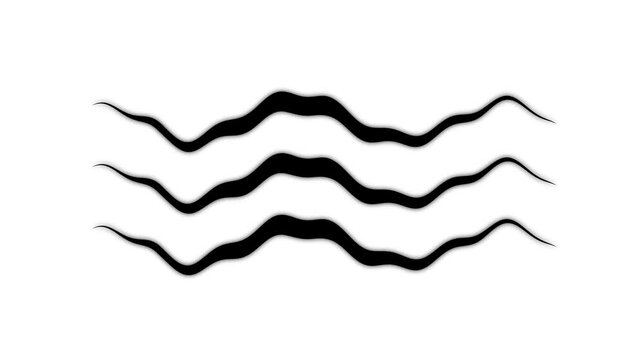 Flowing Wavy Line Animation on Green Screen Abstract Wave Motion Graphic Overlay.