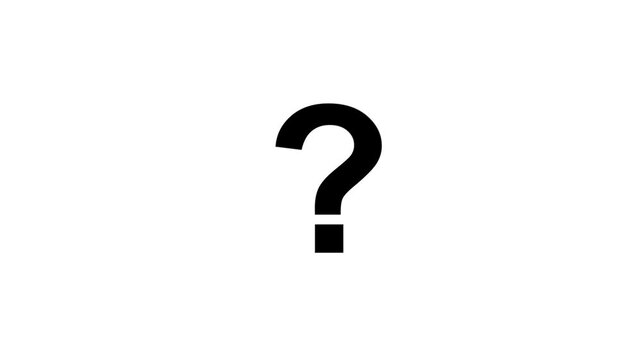 Question Mark Icon Animation on Green Screen Confusion and Inquiry Motion Graphic for FAQ and Help Concept