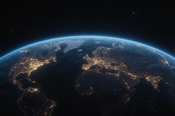 Obraz premium Earth from space at night