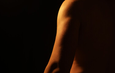 Obraz premium Strong man back. Man sensual. Beauty. Fitness concept. Fit. People. Torso