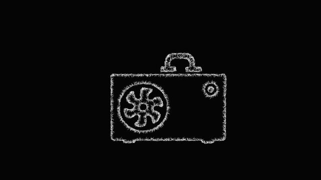 Sketch power supply icon animation - smooth progressive reveal