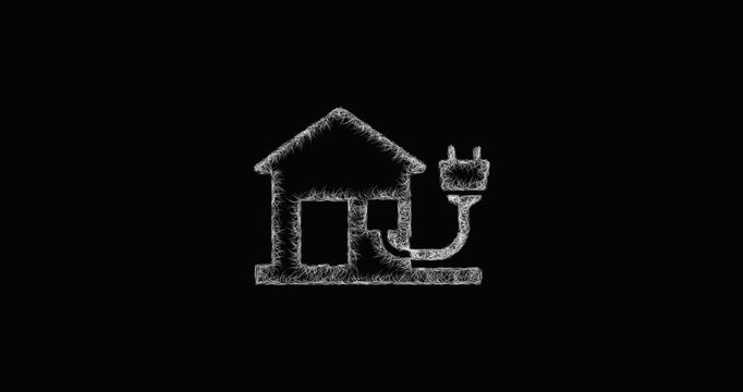 Sketch home charging icon animation - smooth progressive reveal