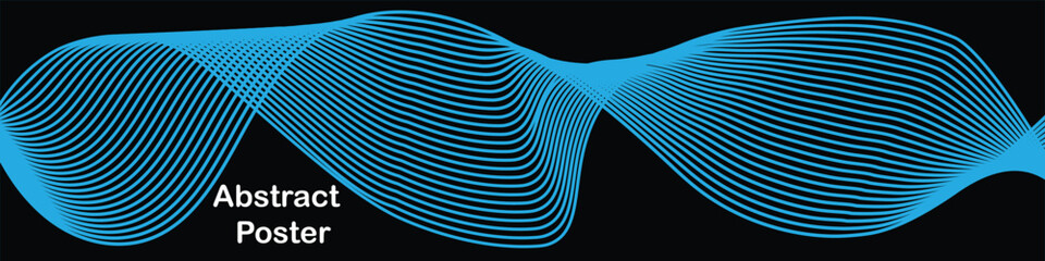 Hypnotic blue abstract waves a digital art piece with striking lines and vibrant color gradients © TECH BD