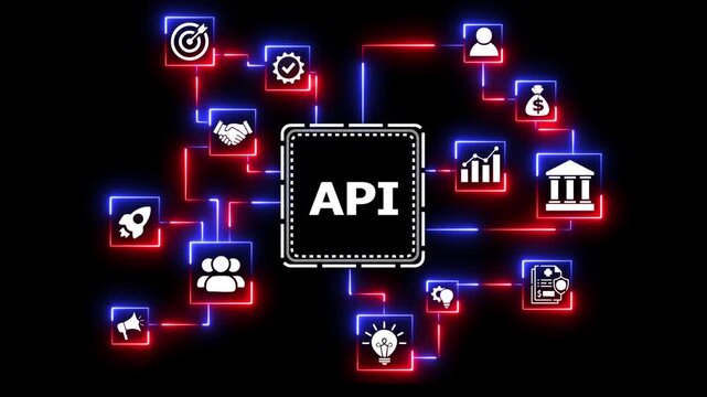 Application programming interface shown with icons.
