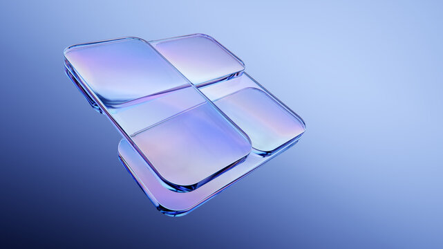 Elegant minimalist glass plates with dispersion light effect moving