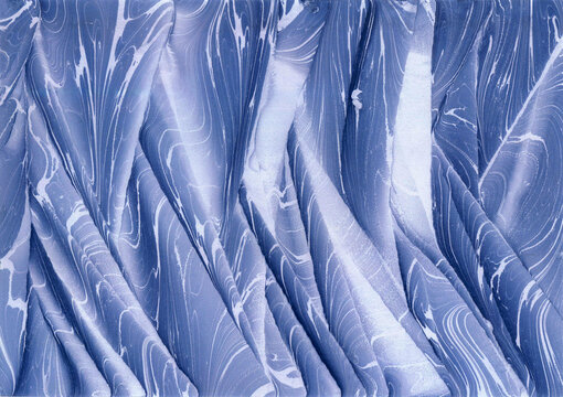 Blue and White Traditional Turkish Ebru Marbling Art - Abstract Background