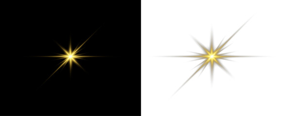 Yellow radiant star light glow shining sparkle burst flare magic abstract background. © OLEKSANDR