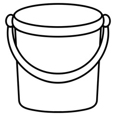 outline of a cartoon illustration of a bucket  © GOOKKIK