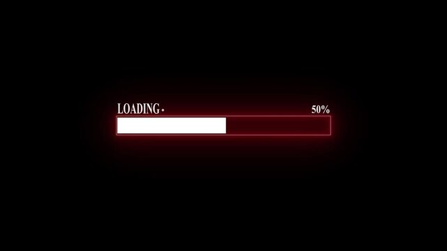 loading bar animation. Simple loading bar animation Loading bar and percentage Futuristic progress loading bar 0-100 percent .Simple loading bar icon animation on 4k Video