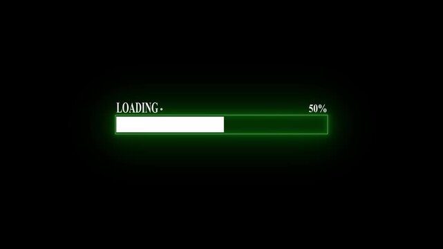 loading bar animation. Simple loading bar animation Loading bar and percentage Futuristic progress loading bar 0-100 percent .Simple loading bar icon animation on 4k Video