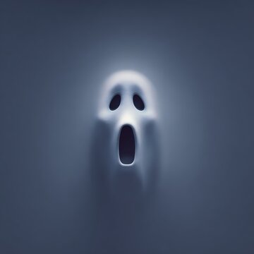 A ghostly scream echoes in the dark with a mask and an open mouth expression