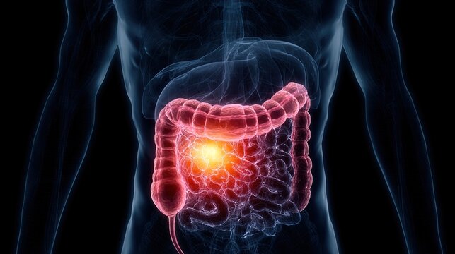 Stomach Cancer Diagnosis and Treatment Concept, Doctor Examining Patient with Abdominal Pain, Gastric Tumor Healthcare, Digestive System Disease, Medical Illustration and Clinical Scene