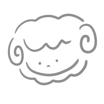 もこもこした羊のゆるいイラスト（未年 / 動物 / 癒やし / アイコン素材）