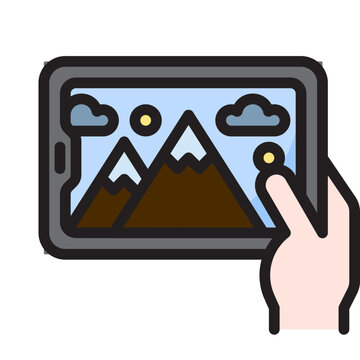 Tablet Photography Mountain Landscape Icon