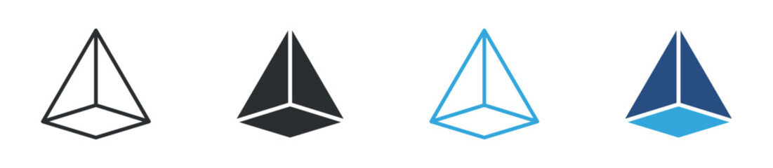 Fototapeta premium Prism shape icon. Geometric structure symbol. 3D form and abstract geometry icon, vector illustration.