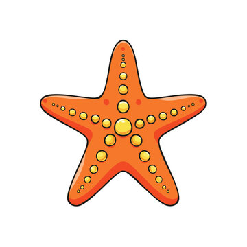 Vibrant Orange Starfish Marine Creature Nautical Icon