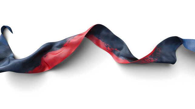 Juneteenth colors wavy ribbon. Abstract 19th of june flag background 3d render isolated