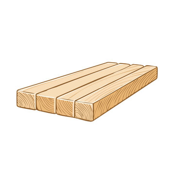 Illustration of three parallel wooden planks with visible grain texture